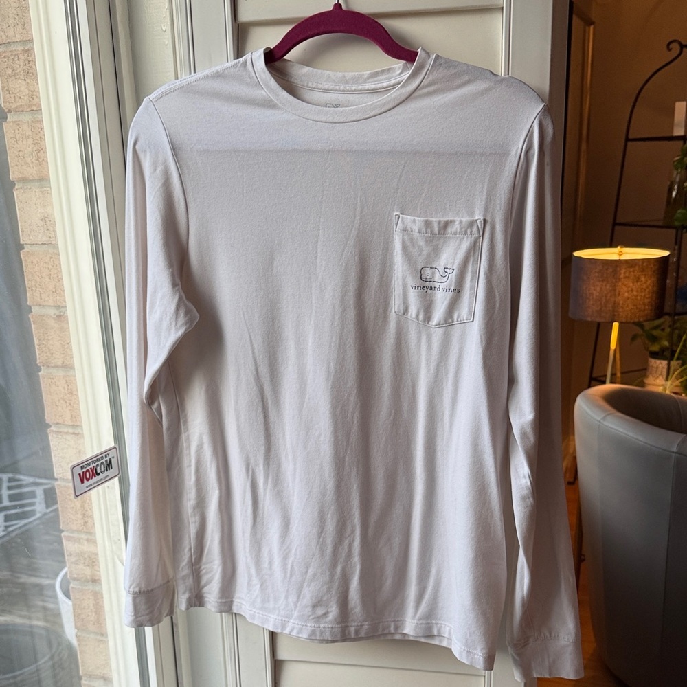 Vineyard Vines XL kids Long-Sleeve Pocket Tee - White